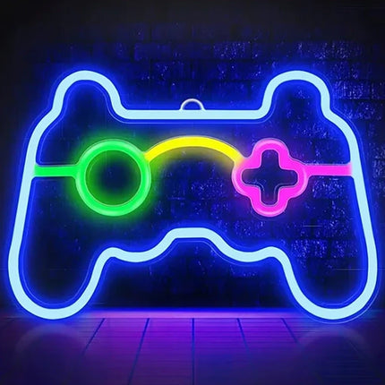 Neon LED Gamepad – 26 cm na ścianę – 26 × 17,5 cm, USB/baterie – zdjęcie produktu