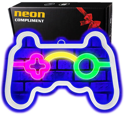 Neon LED Gamepad – 26 cm na ścianę – 26 × 17,5 cm, USB/baterie – zdjęcie produktu