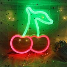 Neon LED Czerwone wiśnie na ścianę – 23 × 19 cm, USB/baterie – zdjęcie produktu