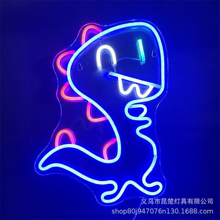 Neon LED Dinozaur Jurassic na ścianę – USB – zdjęcie produktu