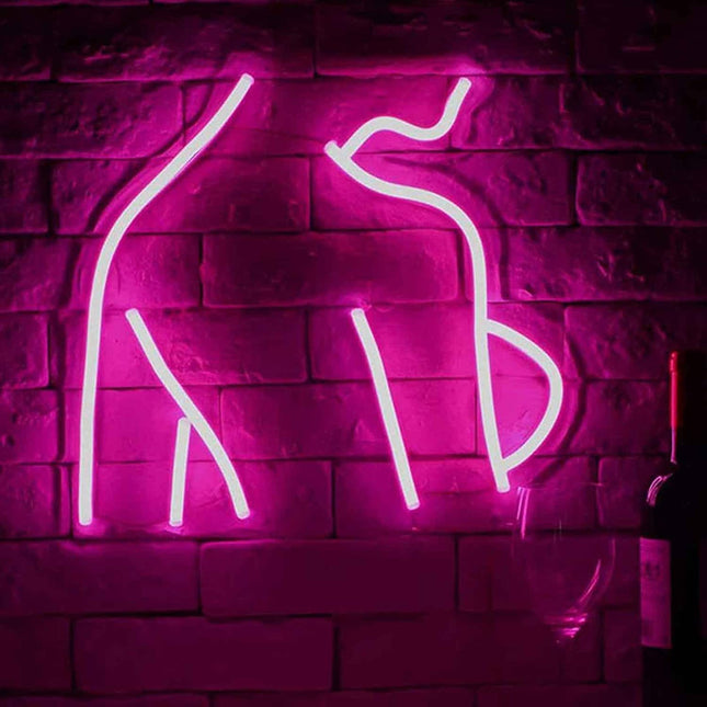 Neon LED Postać kobiety na ścianę – 35 × 21 cm, USB/baterie – zdjęcie produktu