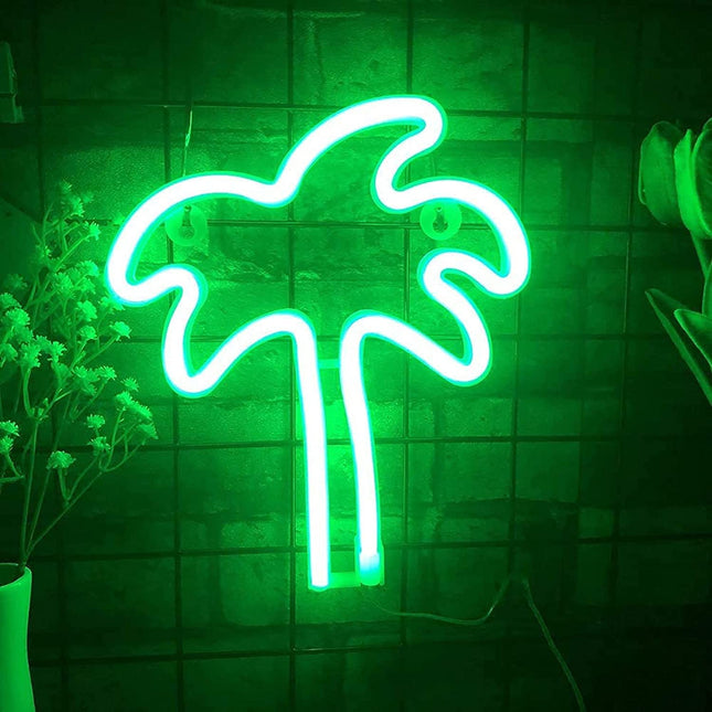 Neon LED Palma na ścianę – 22 × 20 cm, USB/baterie – zdjęcie produktu