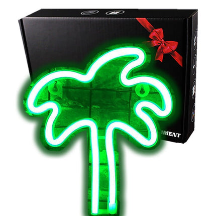 Neon LED Palma na ścianę – 22 × 20 cm, USB/baterie – zdjęcie produktu