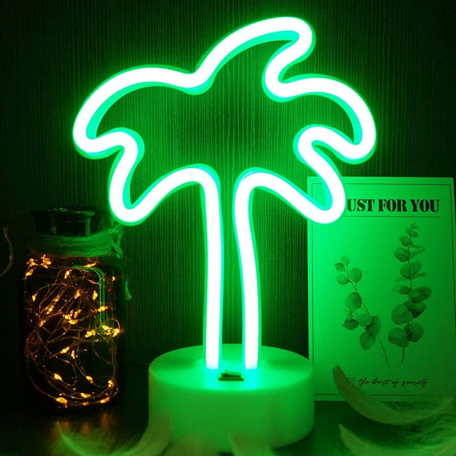 Neon LED Palma na biurko na biurko – 30 × 15 cm, USB/baterie – zdjęcie produktu