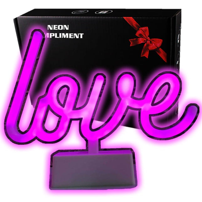 Neon LED LOVE na biurko – 30 × 14 cm, USB/baterie – zdjęcie produktu