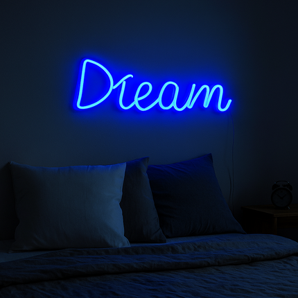 Neon LED Dream – niebieski na ścianę – 40 × 14 cm, USB/baterie – zdjęcie produktu