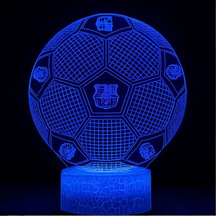 Lampka nocna LED 3D FC Barcelona – piłka nożna – pilot, 16 kolorów, USB – zdjęcie produktu