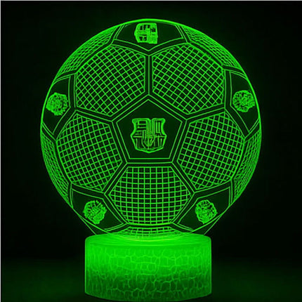 Lampka nocna LED 3D FC Barcelona – piłka nożna – pilot, 16 kolorów, USB – zdjęcie produktu
