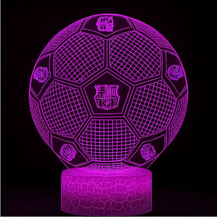Lampka nocna LED 3D FC Barcelona – piłka nożna – pilot, 16 kolorów, USB – zdjęcie produktu