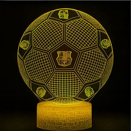 Lampka nocna LED 3D FC Barcelona – piłka nożna – pilot, 16 kolorów, USB – zdjęcie produktu