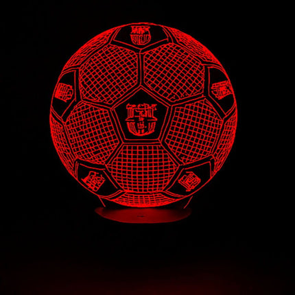 Lampka nocna LED 3D FC Barcelona – piłka – pilot, 16 kolorów, USB – zdjęcie produktu