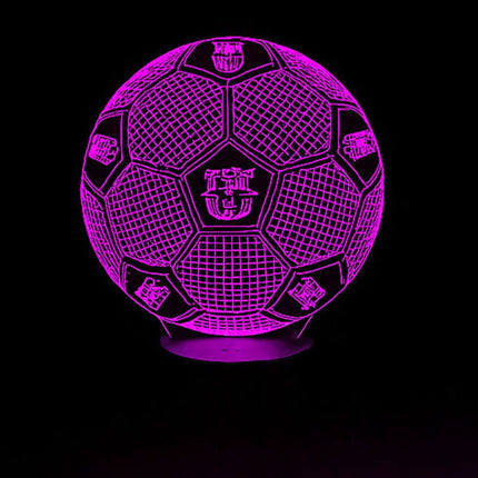 Lampka nocna LED 3D FC Barcelona – piłka – pilot, 16 kolorów, USB – zdjęcie produktu