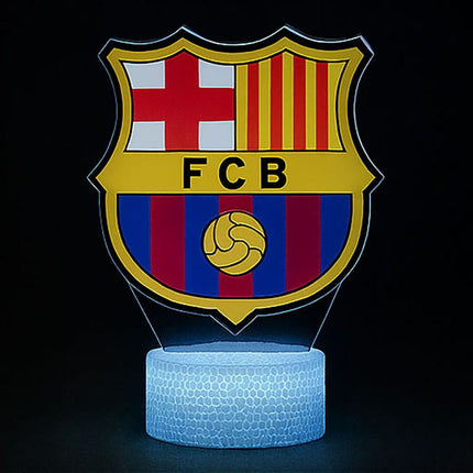 Lampka nocna LED 3D FC Barcelona z nadrukiem – pilot, 16 kolorów, USB – zdjęcie produktu