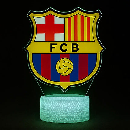 Lampka nocna LED 3D FC Barcelona z nadrukiem – pilot, 16 kolorów, USB – zdjęcie produktu