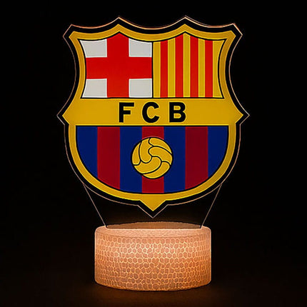 Lampka nocna LED 3D FC Barcelona z nadrukiem – pilot, 16 kolorów, USB – zdjęcie produktu