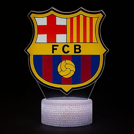 Lampka nocna LED 3D FC Barcelona z nadrukiem – pilot, 16 kolorów, USB – zdjęcie produktu