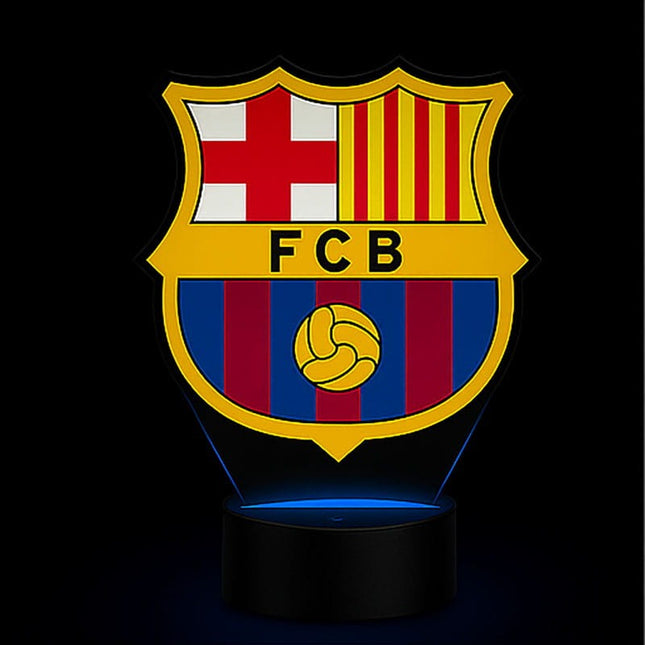 Lampka nocna LED 3D FC Barcelona z nadrukiem – pilot, 16 kolorów, USB – zdjęcie produktu