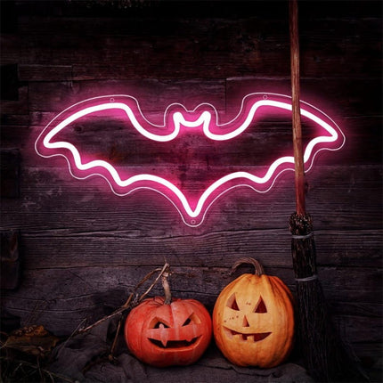 Neon LED Nietoperz na ścianę – 35 × 15 cm, USB/baterie – zdjęcie produktu