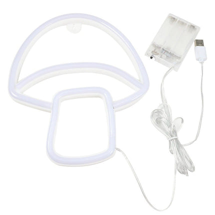 Neon LED Grzybek na ścianę – 23 × 20 cm, USB/baterie – zdjęcie produktu