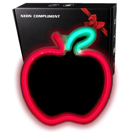 Neon LED Zielone jabłko na ścianę – USB/baterie – zdjęcie produktu