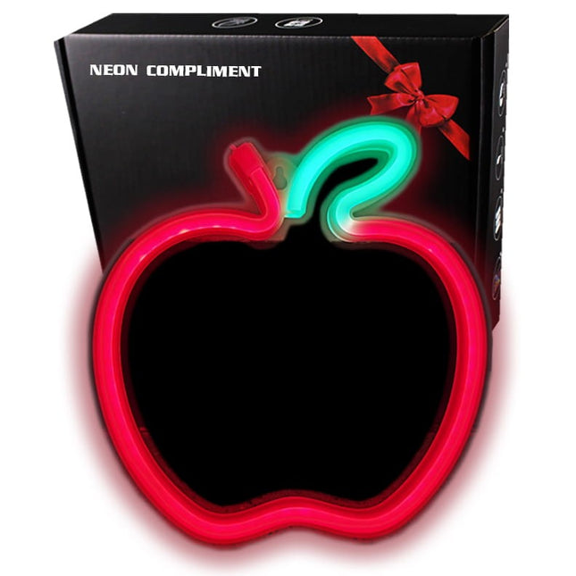 Neon LED Zielone jabłko na ścianę – USB/baterie – zdjęcie produktu