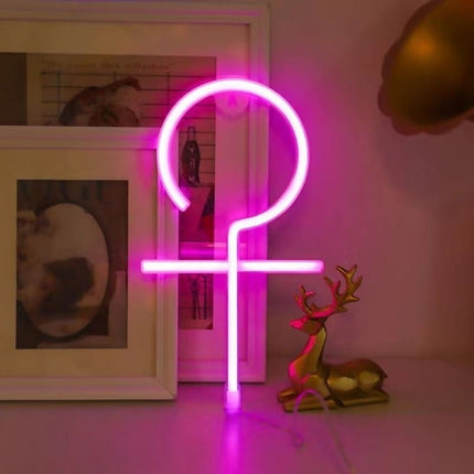 Neon LED Symbol kobiety na ścianę – 18 × 16 cm, USB/baterie – zdjęcie produktu