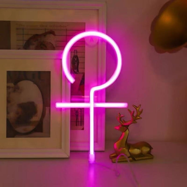 Neon LED Symbol kobiety na ścianę – 18 × 16 cm, USB/baterie – zdjęcie produktu