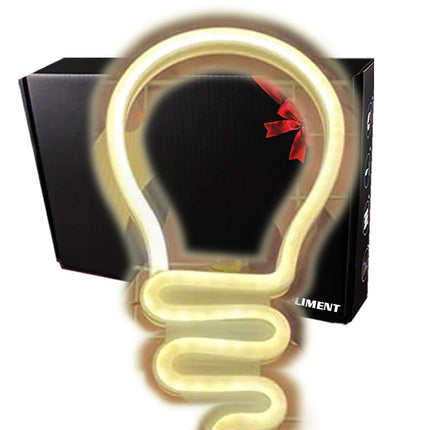 Neon LED Żarówka na ścianę – 27 × 17 cm, USB/baterie – zdjęcie produktu