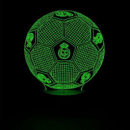 Lampka nocna LED 3D Real Madryt – piłka – pilot, 16 kolorów, USB – zdjęcie produktu