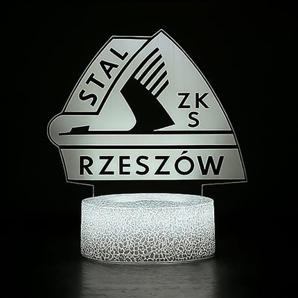 Lampka nocna LED 3D Stal Rzeszów – pilot, 16 kolorów, USB – zdjęcie produktu