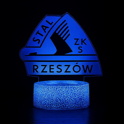 Lampka nocna LED 3D Stal Rzeszów – pilot, 16 kolorów, USB – zdjęcie produktu