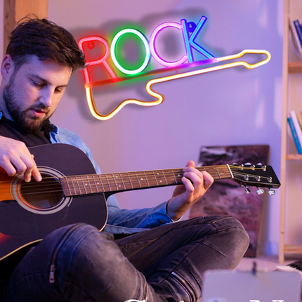Neon LED Rock na ścianę – USB/baterie – zdjęcie produktu