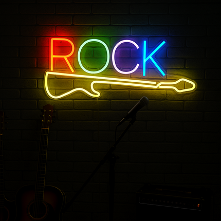 Neon LED Rock na ścianę – USB/baterie – zdjęcie produktu