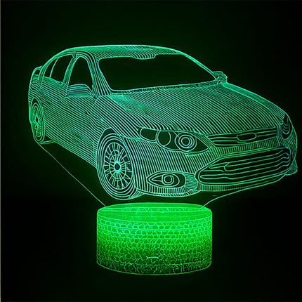 Lampka nocna LED 3D Samochód – pilot, 16 kolorów, USB – zdjęcie produktu