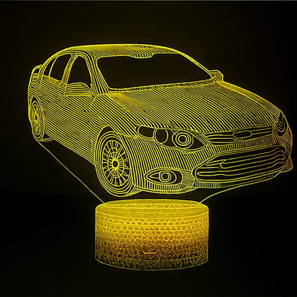 Lampka nocna LED 3D Samochód – pilot, 16 kolorów, USB – zdjęcie produktu