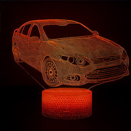 Lampka nocna LED 3D Samochód – pilot, 16 kolorów, USB – zdjęcie produktu