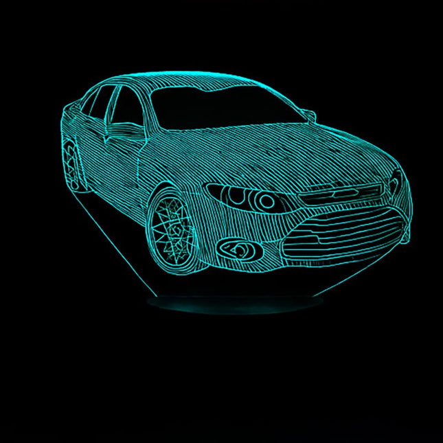 Lampka nocna LED 3D Samochód – pilot, 16 kolorów, USB – zdjęcie produktu