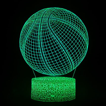 Lampka nocna LED 3D Koszykówka – pilot, 16 kolorów, USB – zdjęcie produktu