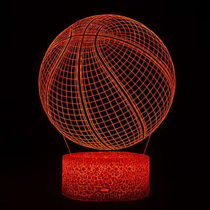 Lampka nocna LED 3D Koszykówka – pilot, 16 kolorów, USB – zdjęcie produktu