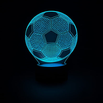 Lampka nocna LED 3D Piłka nożna – pilot, 16 kolorów, USB – zdjęcie produktu