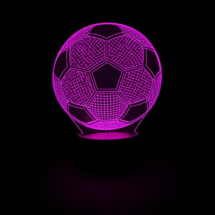 Lampka nocna LED 3D Piłka nożna – pilot, 16 kolorów, USB – zdjęcie produktu