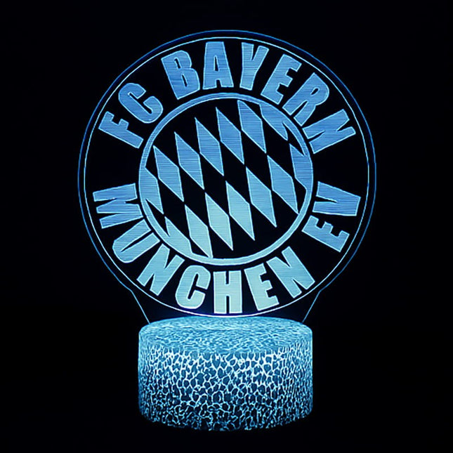 Lampka nocna LED 3D Bayern Monachium – piłka nożna – pilot, 16 kolorów, USB – zdjęcie produktu