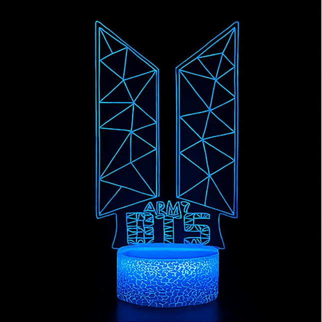 Lampka nocna LED 3D BTS – pilot, 16 kolorów, USB – zdjęcie produktu