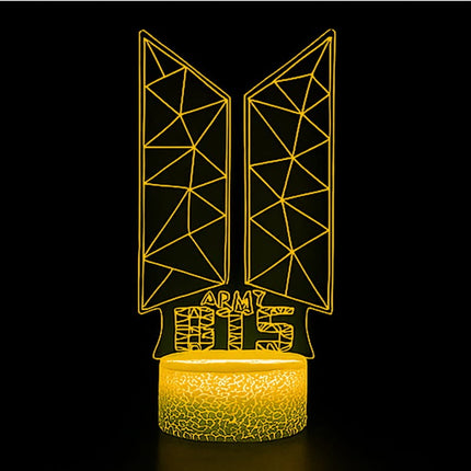Lampka nocna LED 3D BTS – pilot, 16 kolorów, USB – zdjęcie produktu