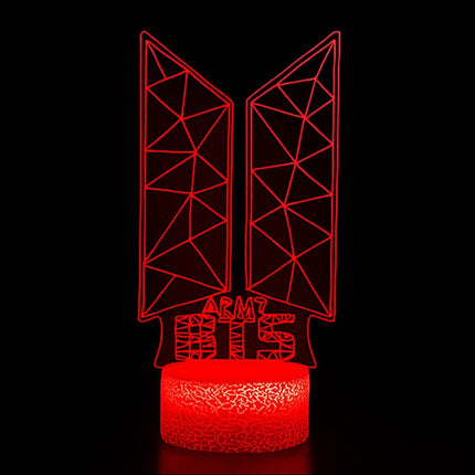 Lampka nocna LED 3D BTS – pilot, 16 kolorów, USB – zdjęcie produktu