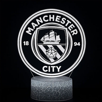 Lampka nocna LED 3D Manchester City – pilot, 16 kolorów, USB – zdjęcie produktu