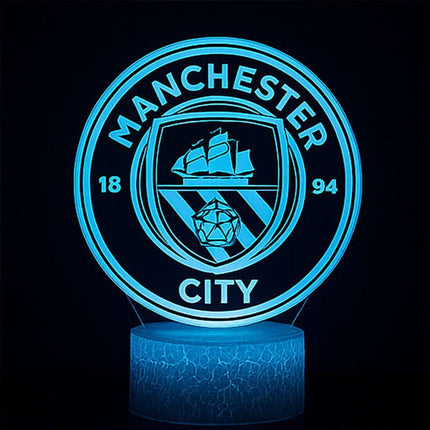 Lampka nocna LED 3D Manchester City – pilot, 16 kolorów, USB – zdjęcie produktu