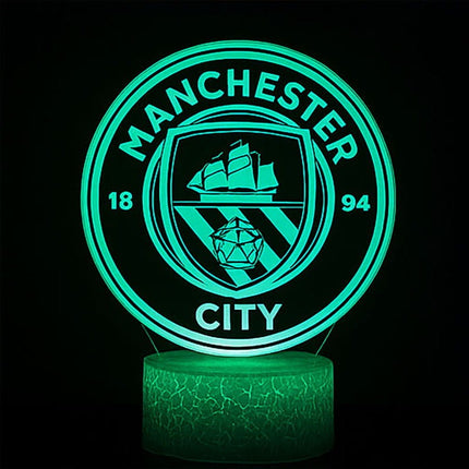Lampka nocna LED 3D Manchester City – pilot, 16 kolorów, USB – zdjęcie produktu