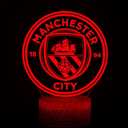 Lampka nocna LED 3D Manchester City – pilot, 16 kolorów, USB – zdjęcie produktu