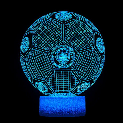 Lampka nocna LED 3D Manchester City – piłka – pilot, 16 kolorów, USB – zdjęcie produktu